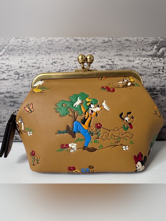 Coach Handbags - New Coach x Disney Mickey & Minnie Mouse & Friends Kisslock Leather Bag CAE68